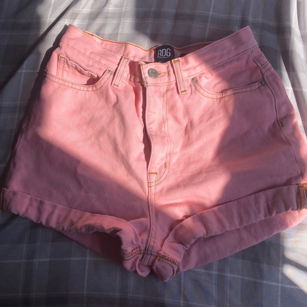 Pink jean shorts